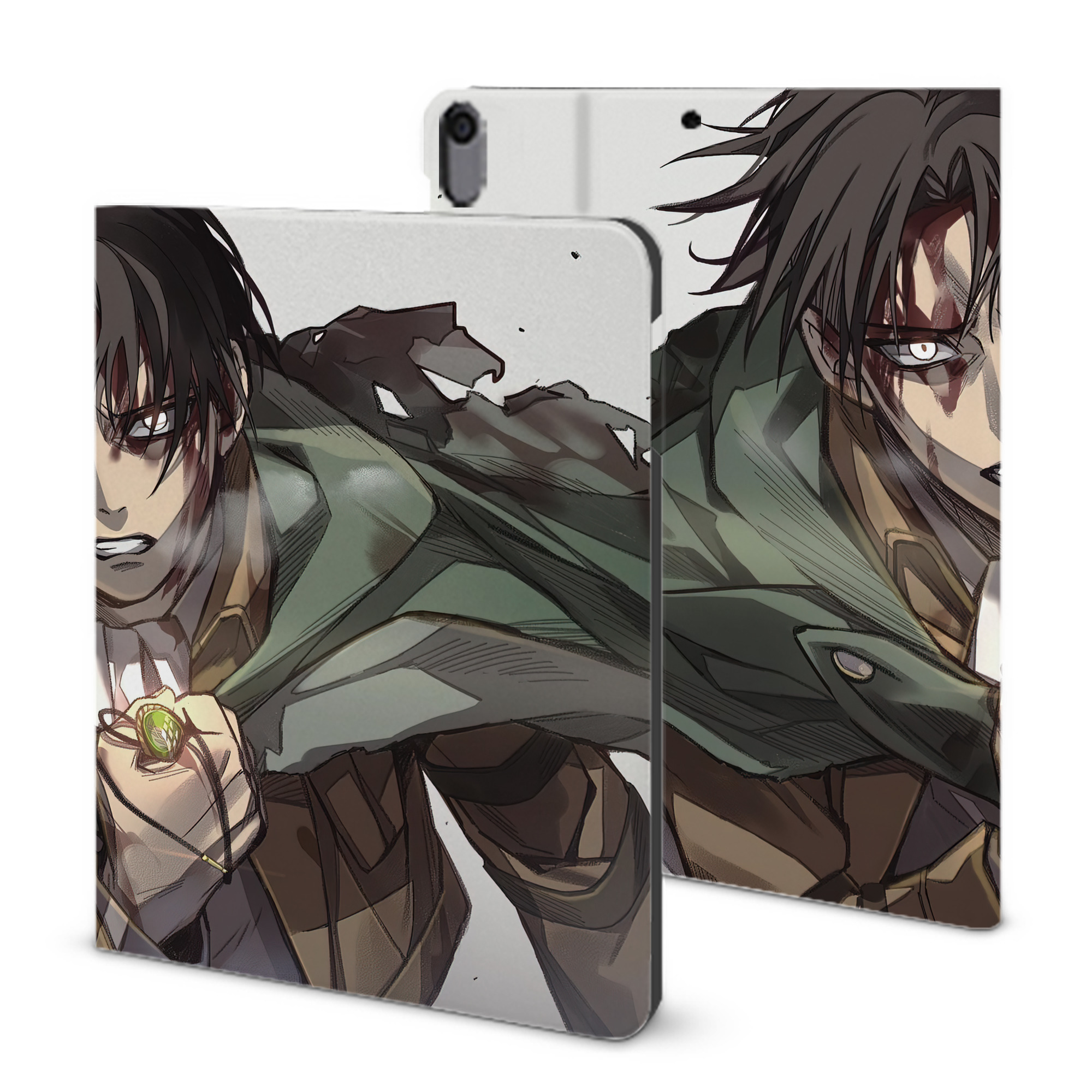 （画像用） 進撃の巨人 Attack on Titan IPad ケース ブック型 PUレザー TPU 耐衝撃 軽量 薄型 ペン収納なし 全面保護 IPad 各モデル対応